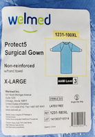 Welmed Protect5 Surgical Gown Extra Large Size Latex Free REF 1231-100XL - Cosmetic Laser Exchange